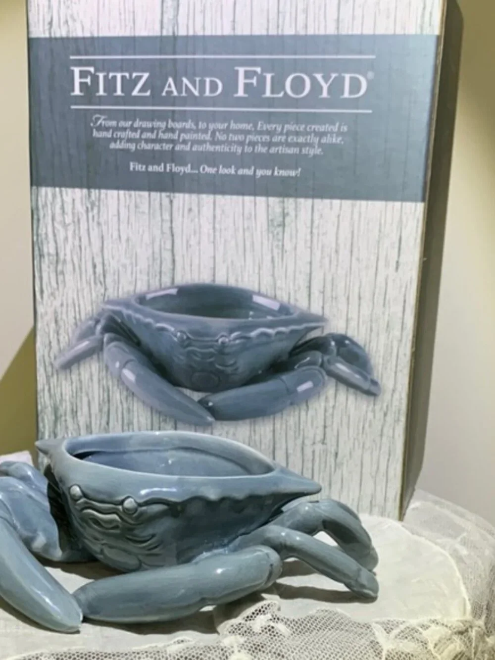 Fitz and Floyd Cape Coral Collection -  Crab Butter Dish 1 piece NWT